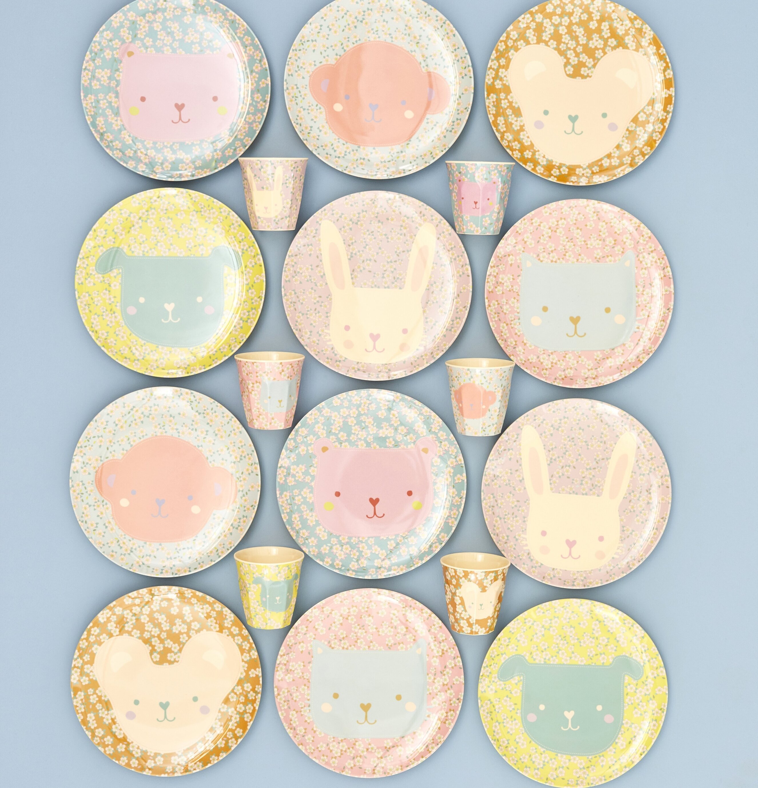 Barnmugg Björn Turkos/Rosa från Rice med björnansikte