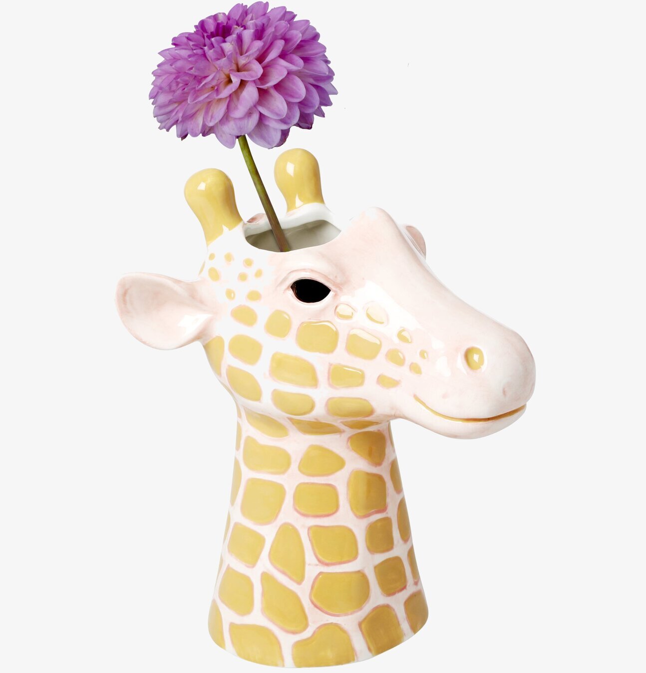 Vas - Giraff från Rice, en giraffhuvudformad blomvas