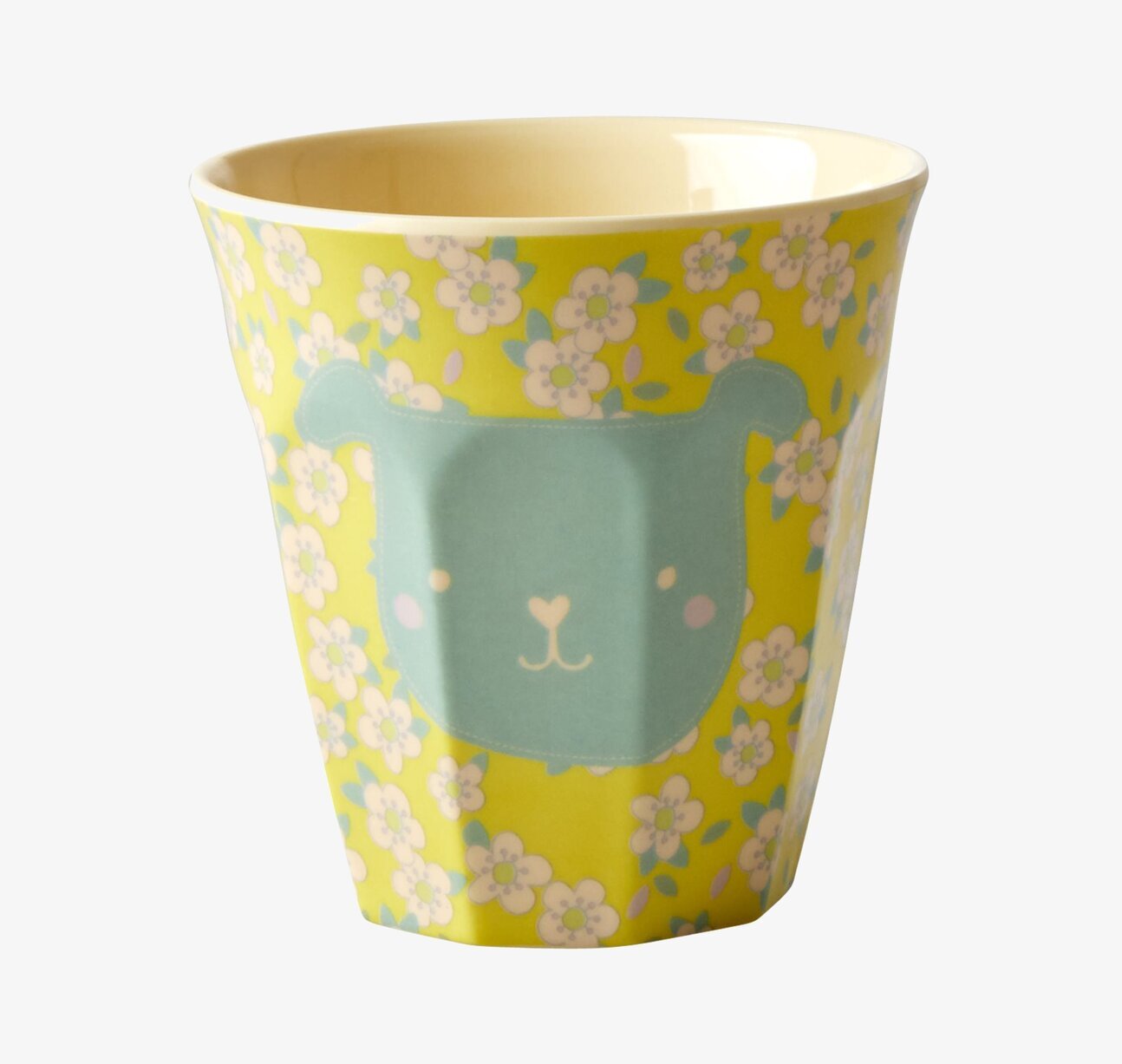 Barnmugg Hund Gul från Rice med lekfullt hundansikte