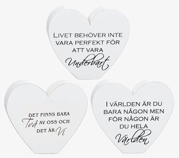 Stående Hjärta Med Text från Different Design, tre hjärtan