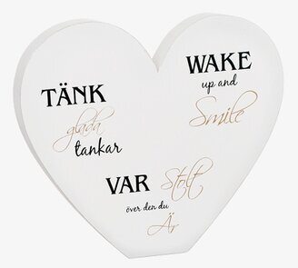 Stående Hjärta - Tänk Glada Tankar från Different Design