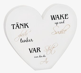 Stående Hjärta - Tänk Glada Tankar från Different Design