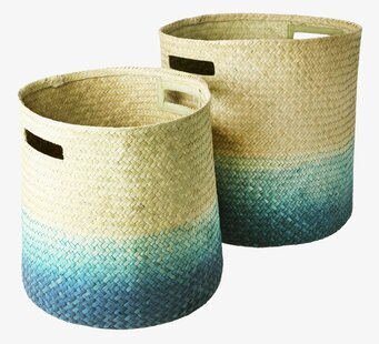 Förvaringskorg Grön från Rice: två korgar i naturfiber
