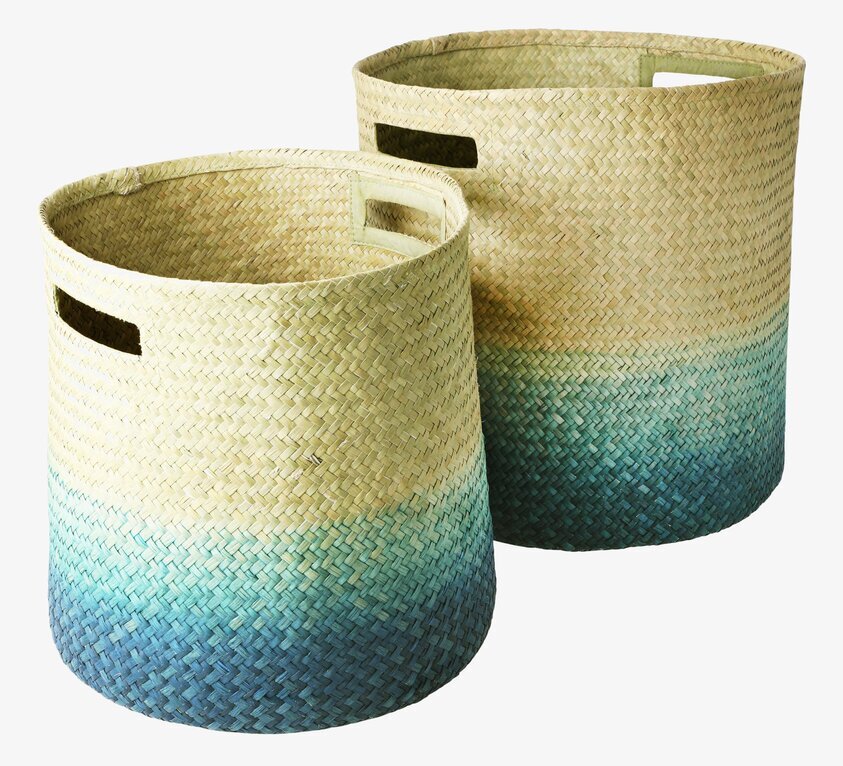Förvaringskorg Grön från Rice: två korgar i naturfiber