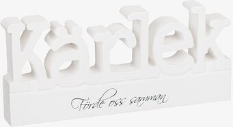 Stående Träskylt Kärlek från Different Design i vit färg