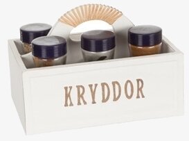 Trälåda Kryddor från Different Design med fyra kryddfack