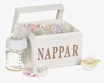 Trälåda Nappar från Different Design i vitt trä med handtag