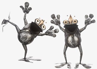 Groda Silver Med Krona från Different Design, två grodor