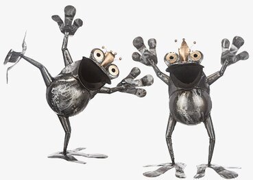 Groda Silver Med Krona från Different Design, två grodor