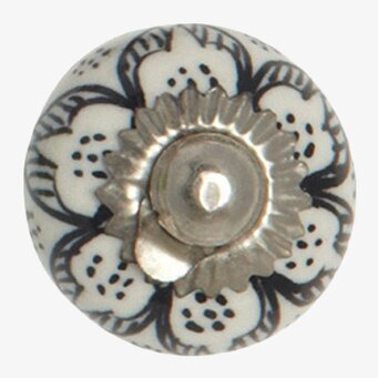 Knopp Fine Deco Svart från House Doctor med blommönster