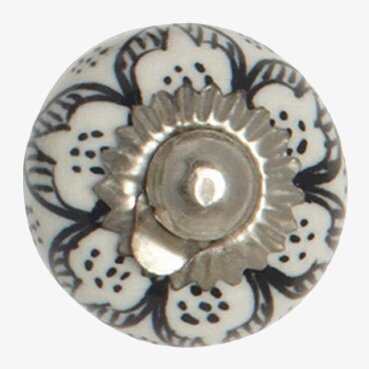 Knopp Fine Deco Svart från House Doctor med blommönster