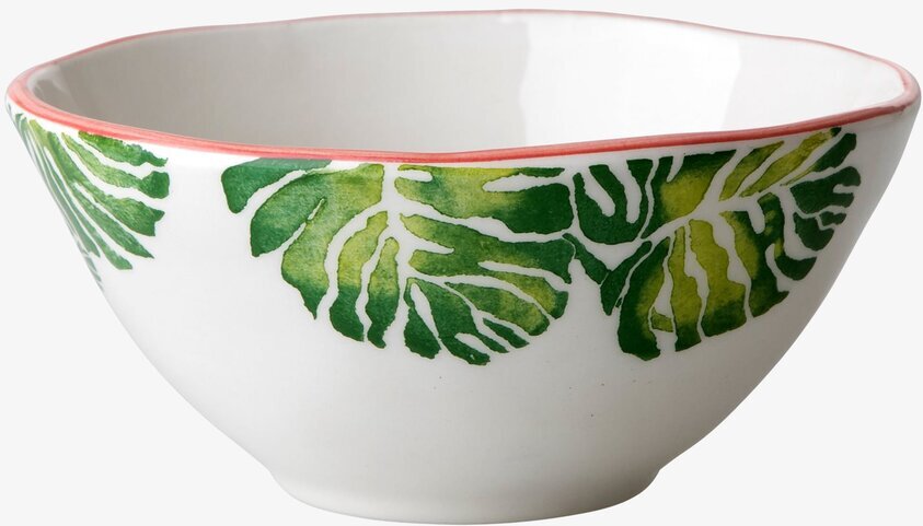 Keramikskål Tropic Leaf från Rice med gröna tropiska blad