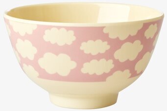 Liten Skål Cloud Print Pink från Rice med molnmönster