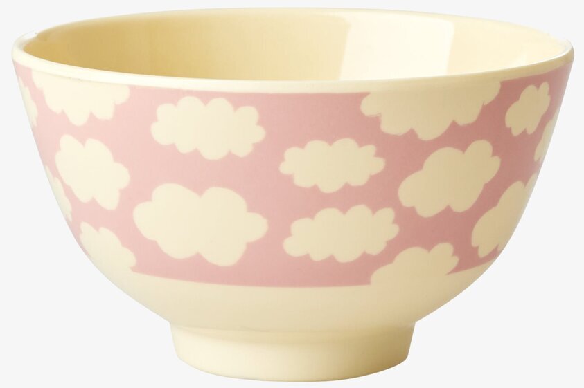 Liten Skål Cloud Print Pink från Rice med molnmönster