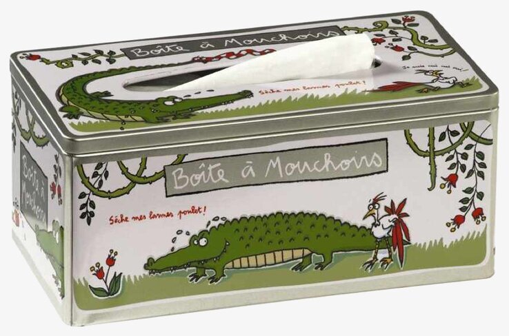 Ansiktsservetter i avlång box från Annat med krokodilmotiv