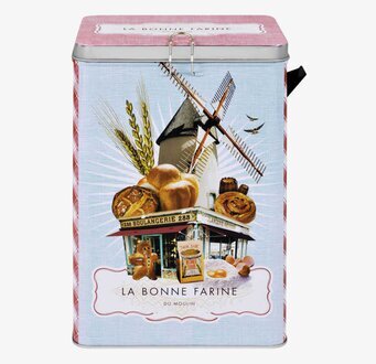 Bild av charmig plåtburk med fransk bageridesign