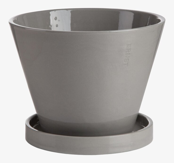 Kruka Med Fat Grå från Ernst, elegant keramik i modern stil