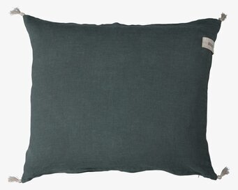 Kuddfodral Med Tofsar Linne Grön från Ernst på soffa