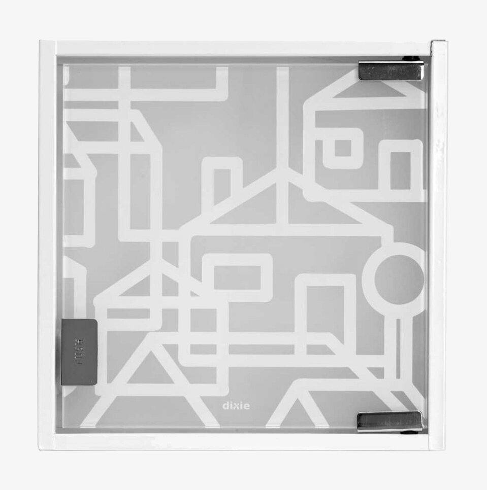 Nyckelskåp Villastad Vit från Dixie med glasdörr och krokar