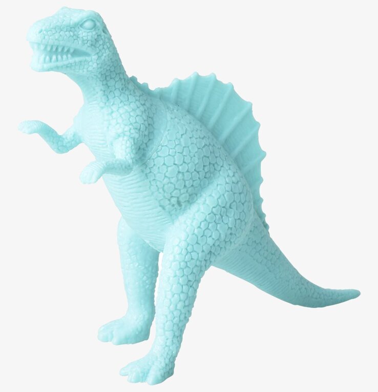 Dinosaurie från Rice med detaljerad design och ljusblå färg