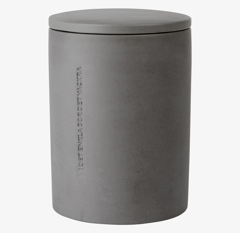 Förvaringsburk Grå från Ernst med ingraverad text och lock