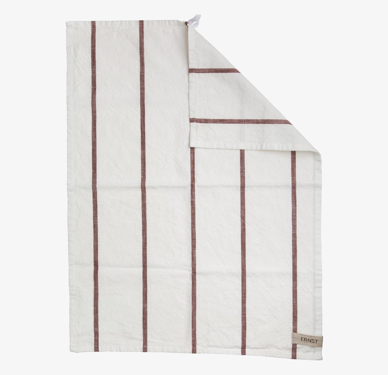 Kökshandduk Vit/Rost från Ernst med vita och rostfärgade ränder