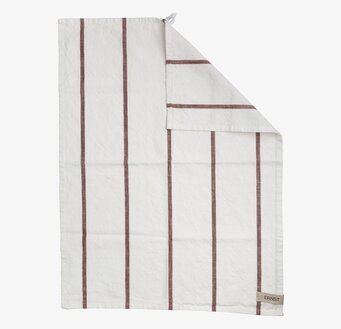 Kökshandduk Vit/Rost från Ernst med vita och rostfärgade ränder