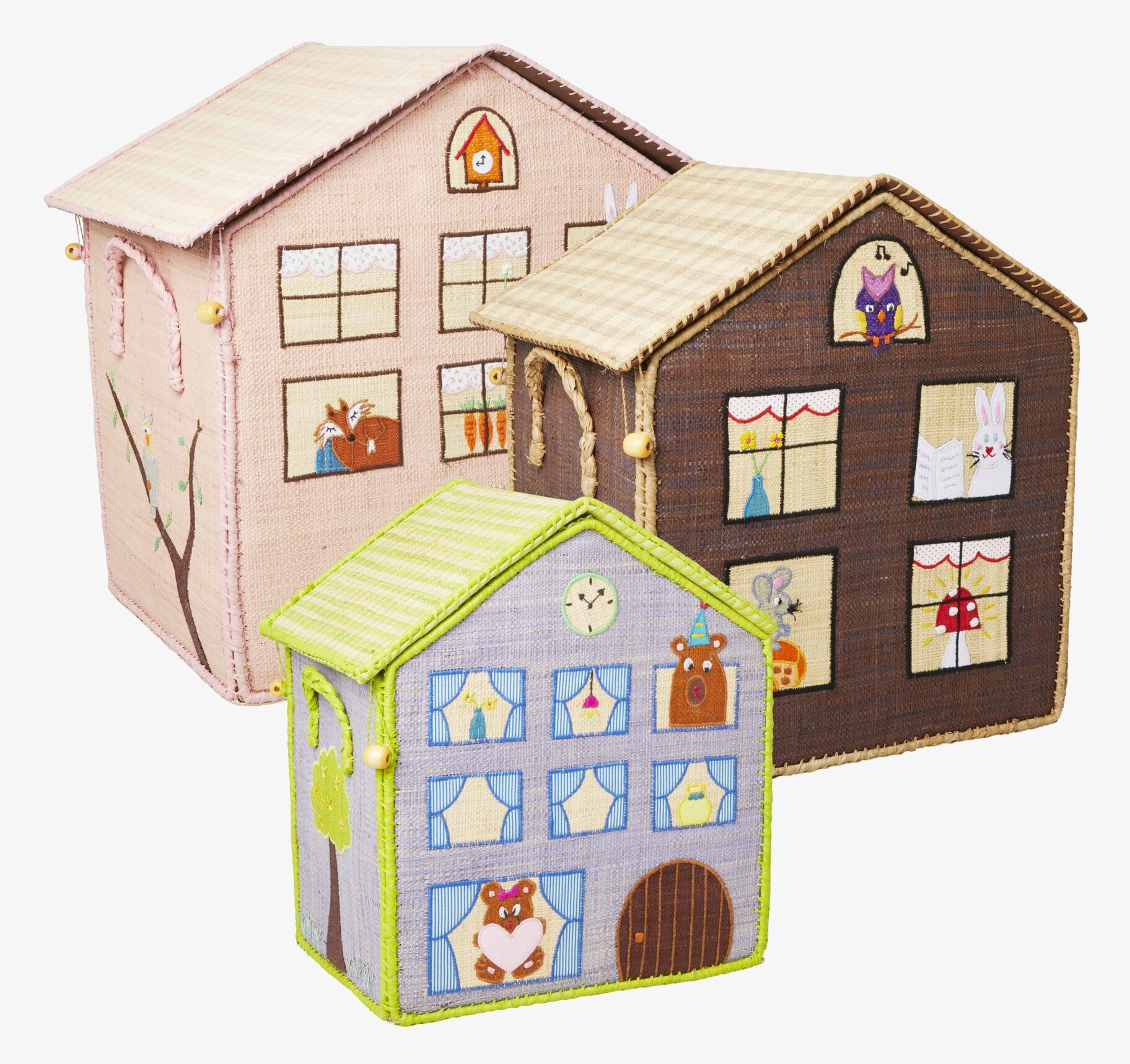 Förvaringshus Jungle House Theme från Rice i tre modeller