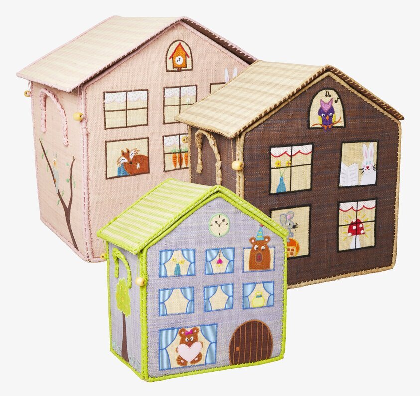 Förvaringshus Jungle House Theme från Rice i tre modeller