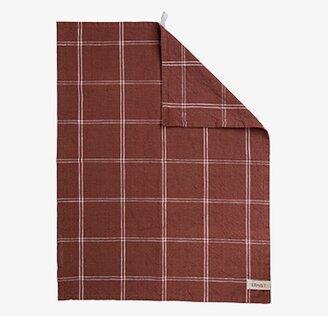 Kökshandduk Roströd/Vit från Ernst med vitt rutmönster