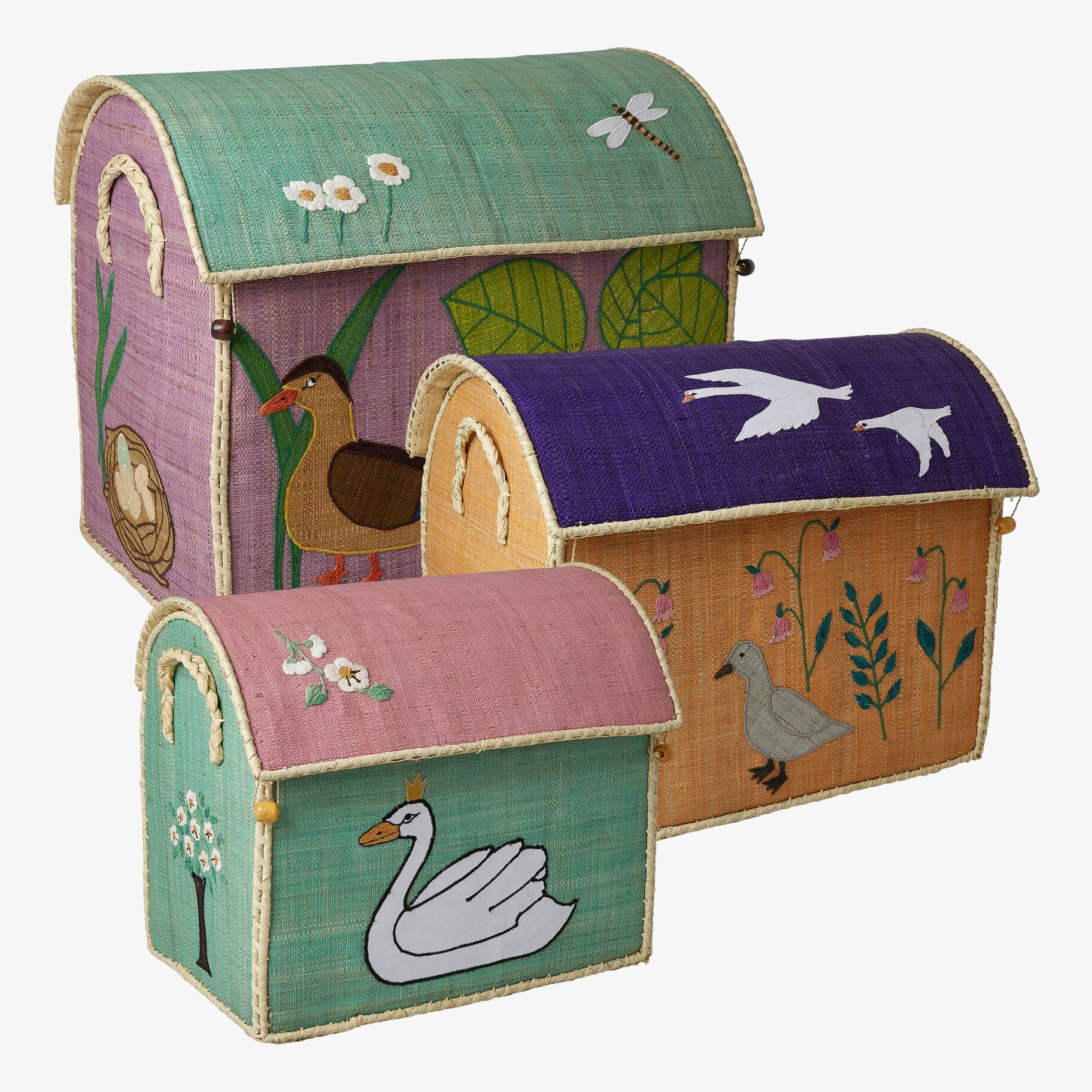 Förvaringskorg Small Ugly Ducking från Rice med svanmotiv
