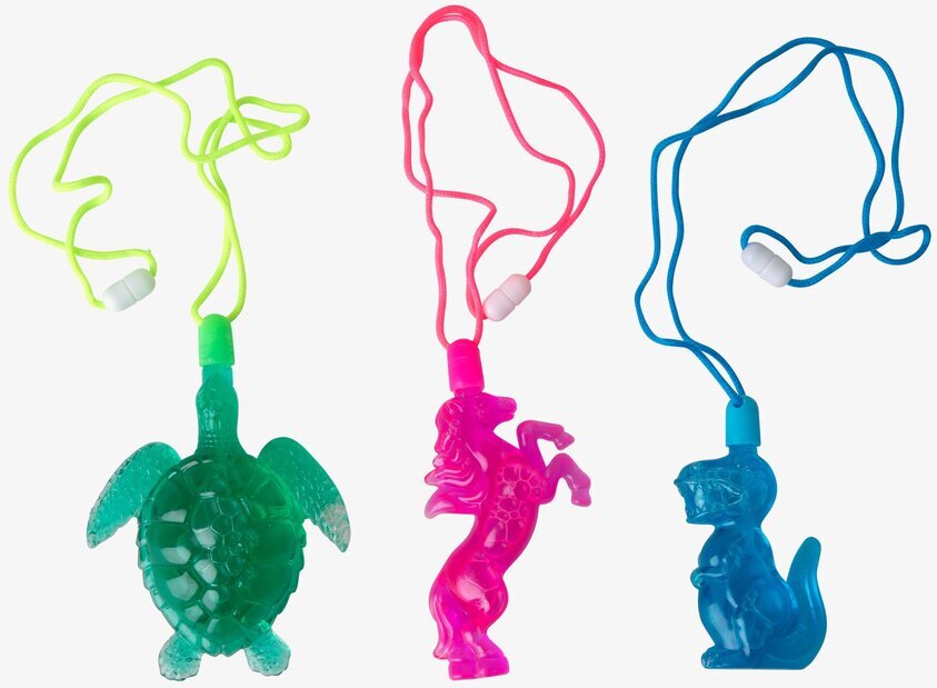 Såpbubblor från Rice i djurformer med färgglada snören