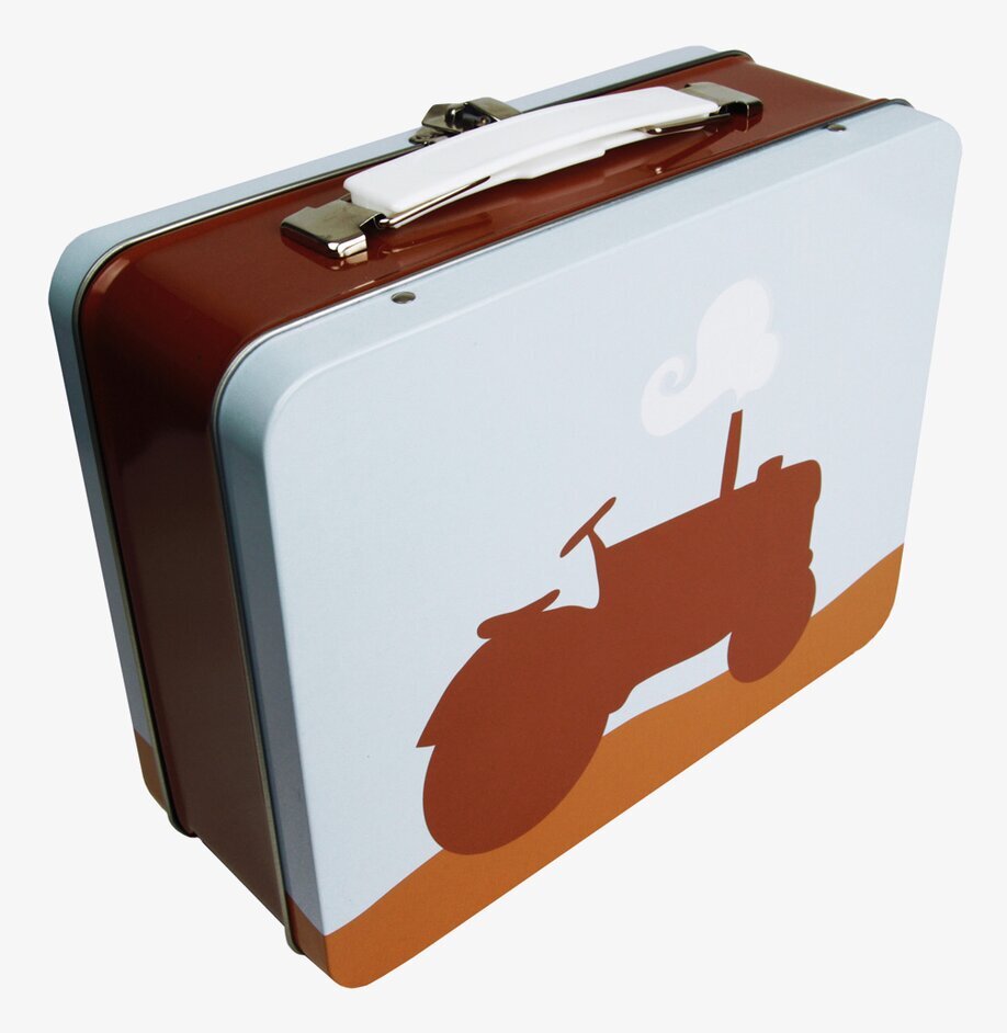 Lunchbox - Traktor från Blafre, ljusblå med röd traktor