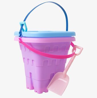 Sandset 2-Delar från Rice: färgglad hink och spade för lek
