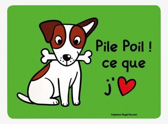 Underlägg Hundskål Grön från Derrière la porte med hundmotiv