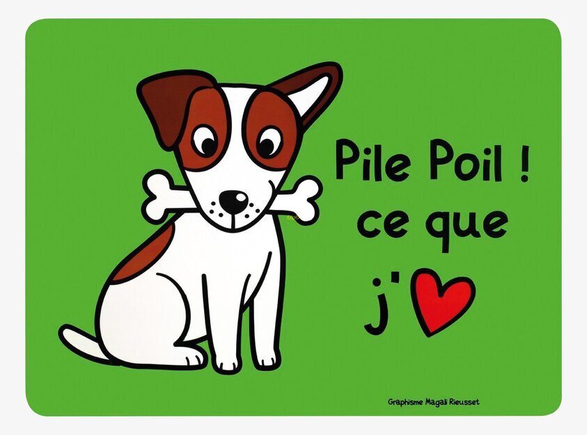 Underlägg Hundskål Grön från Derrière la porte med hundmotiv