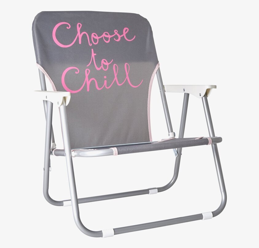 Strandstol - Choose To Chill från Rice med grå och rosa detaljer