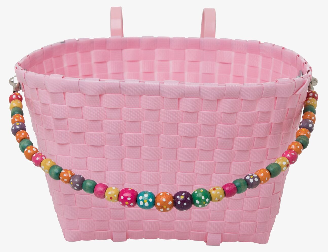 Cykelkorg Junior Rosa från Rice med färgglada pärlor