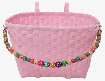 Cykelkorg Junior Rosa från Rice med färgglada pärlor