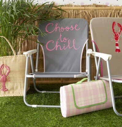 Picknickfilt Ljusrosa/Creme från Rice med grön rem