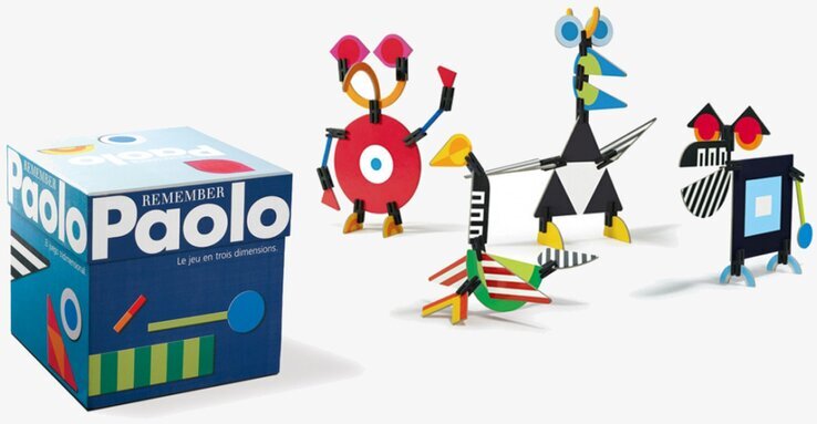 Paolo byggsats från Remember med färgglada geometriska former