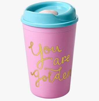 Thermomugg Rice från Rice med rosa kropp och blått lock