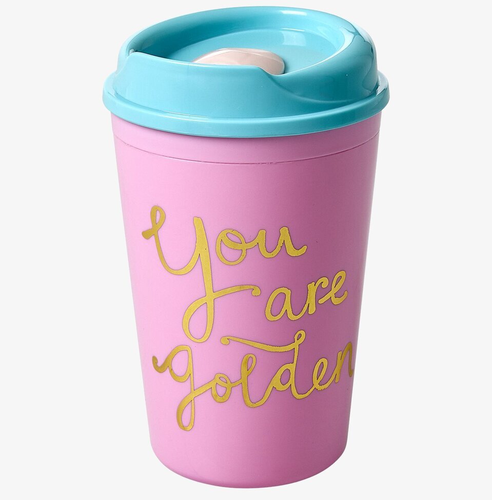 Thermomugg Rice från Rice med rosa kropp och blått lock