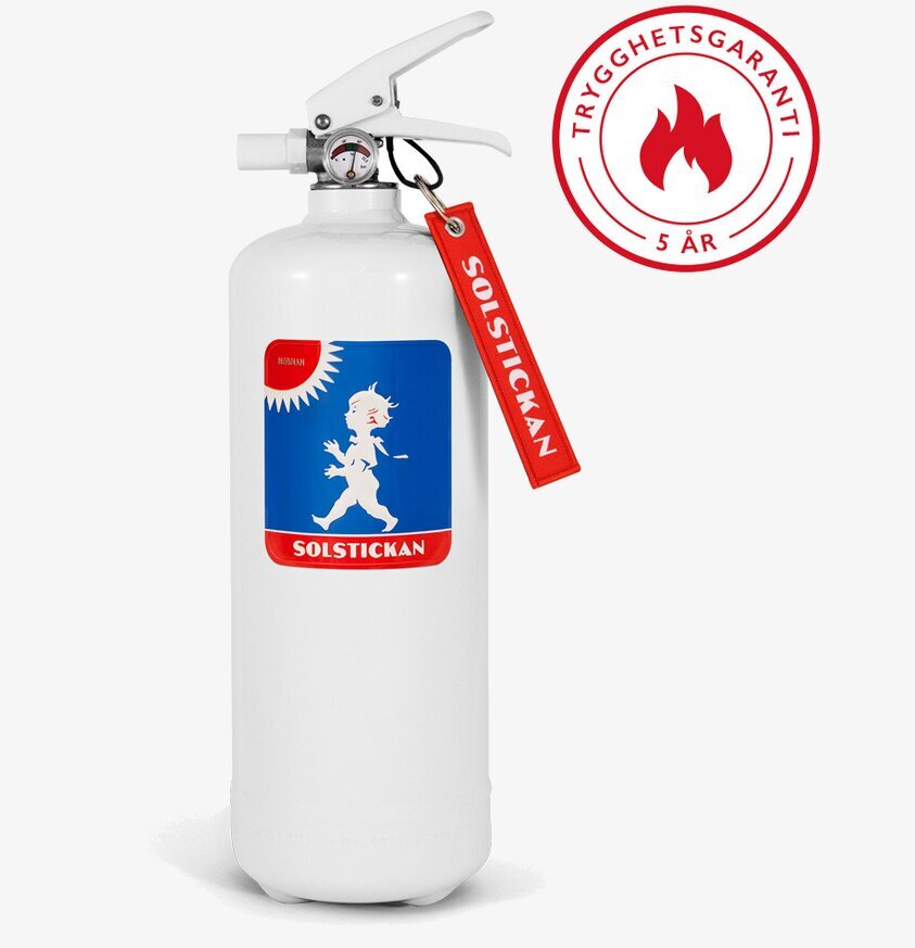 Brandsläckare 2kg Original från Solstickan med vit design