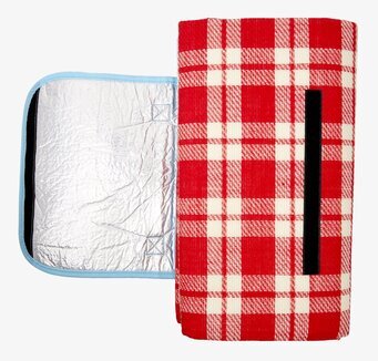 Picknickfilt Röd/Creme från Rice med fuktsäker undersida