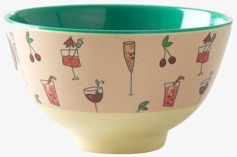 Liten Skål Pink Cocktail Print från Rice med färgglada mönster