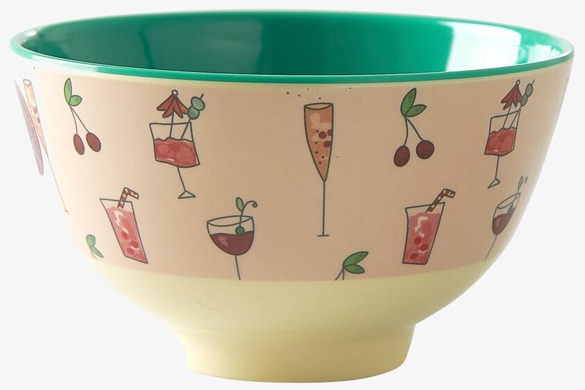 Liten Skål Pink Cocktail Print från Rice med färgglada mönster