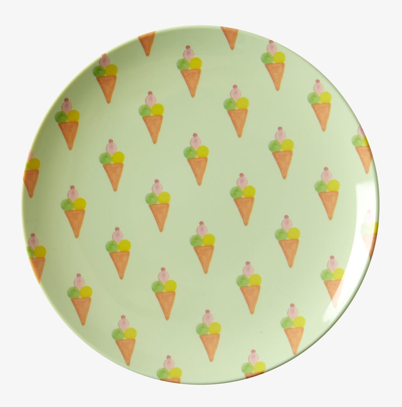 Desserttallrik Ice Cream Print från Rice med glasskonmönster