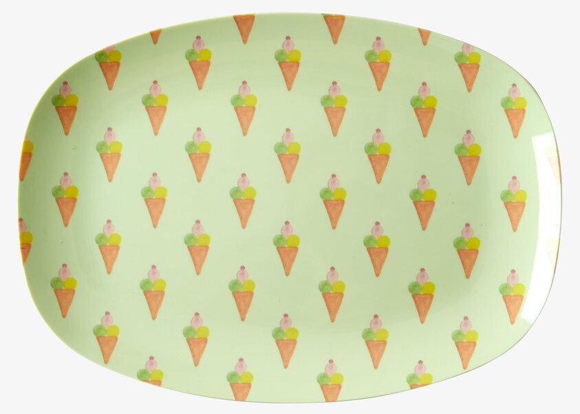 Liten Tallrik Ice Cream Print från Rice med glasskonmönster