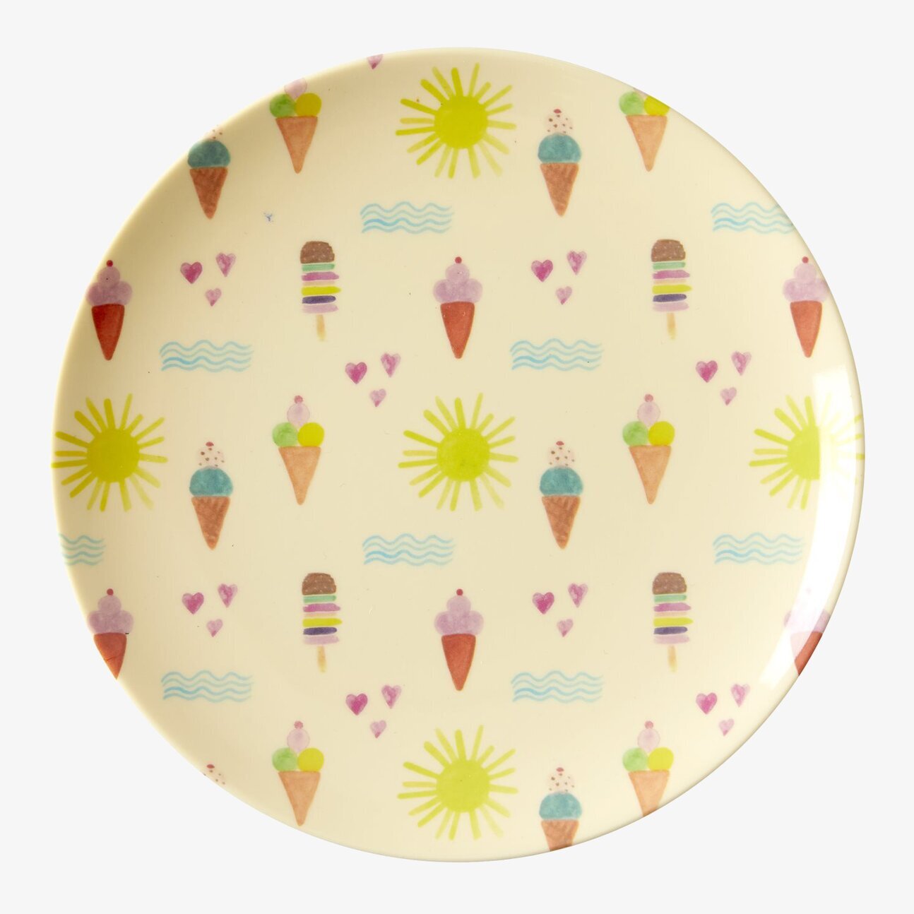 Desserttallrik Summer Print från Rice med färgglada glassmotiv